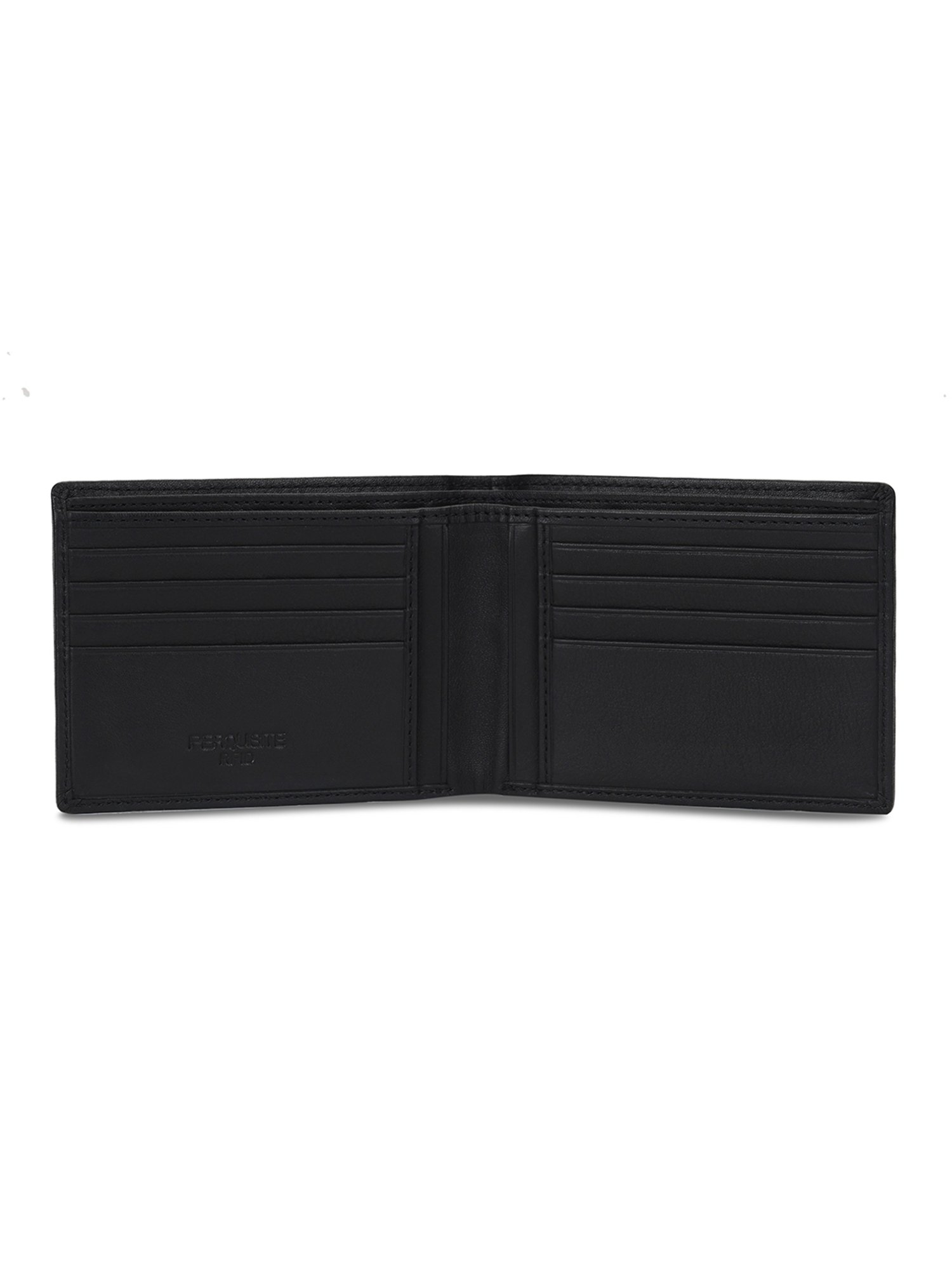 PERQUISITE Black Casual Leather Bi-Fold Wallet for men