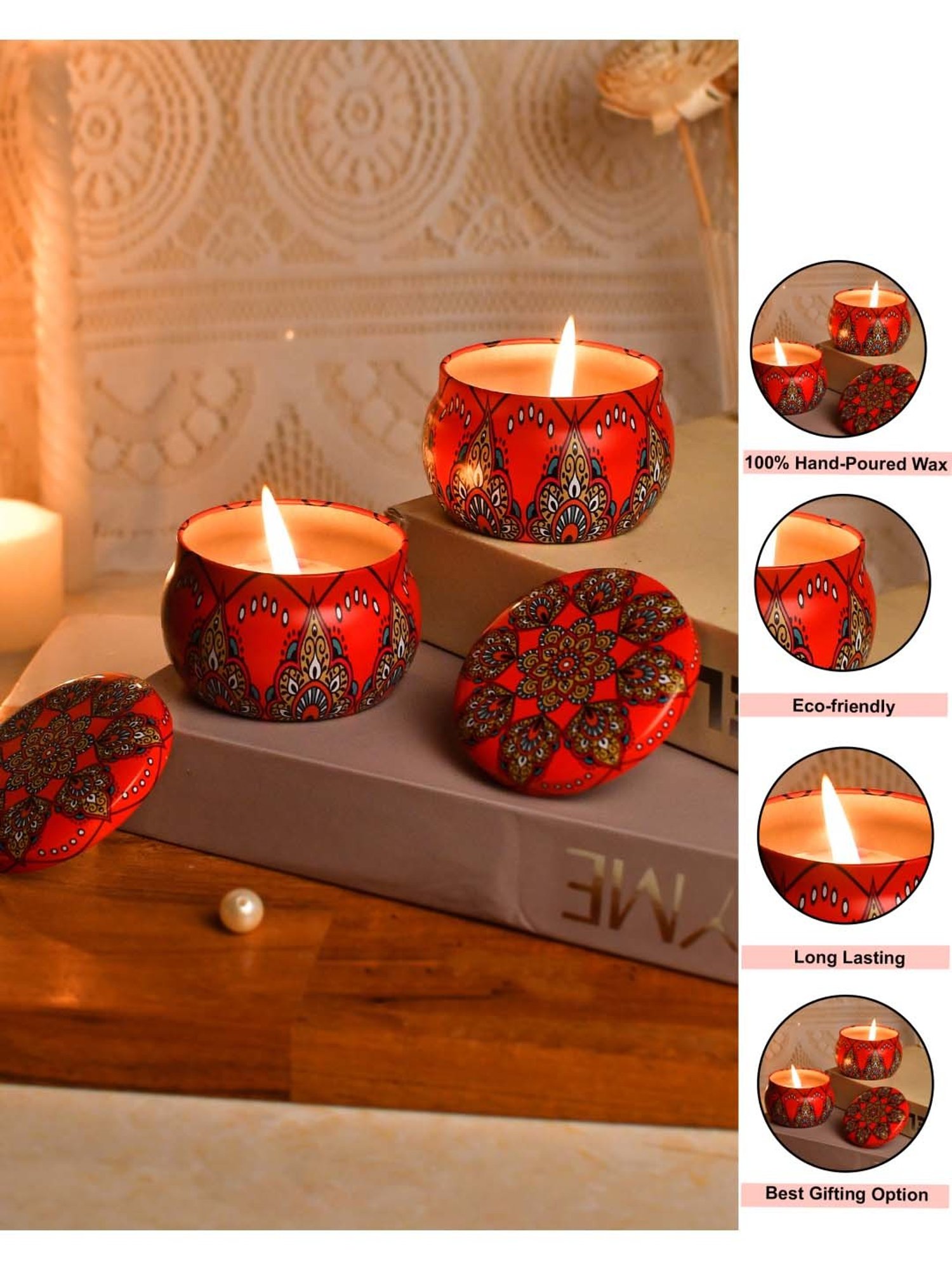 Lidded Glass Jar Crackling Wooden Wick Teak and Moss Candle - Nature's Wick