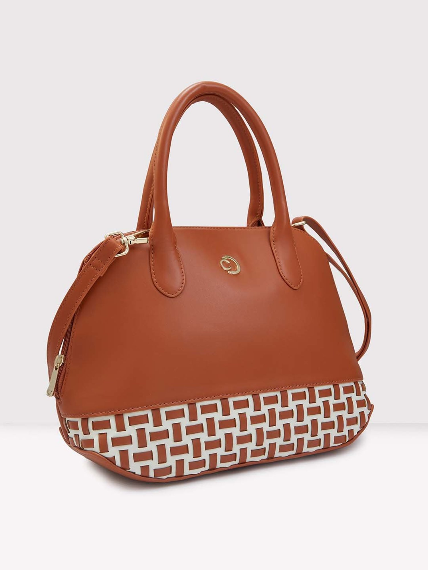 Caprese ZETA Tan Quilted Large Handbag