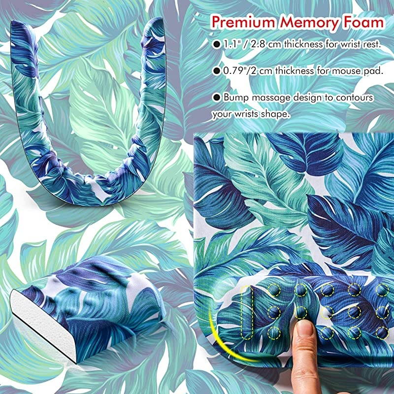 Pad and Keyboard Wrist Rest, Smooth Superfine Fibre Surface,Gel Memory Foam Ergonomic Wrist Rest Support &ndash; Computer, Laptop, Mac, Gaming and Office, Durable, Comfortable and Pain Relief