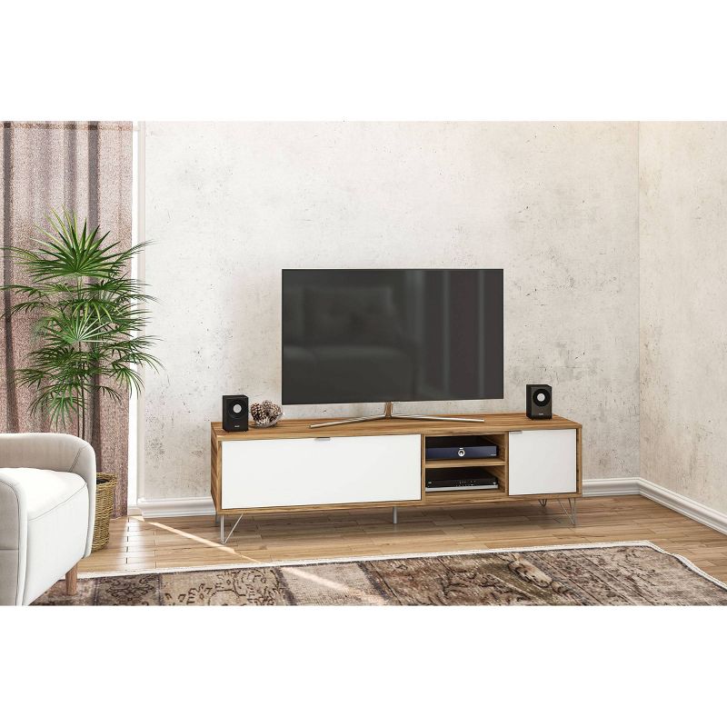 62" Tribecca Tv Stand Light Brown/White - Chique