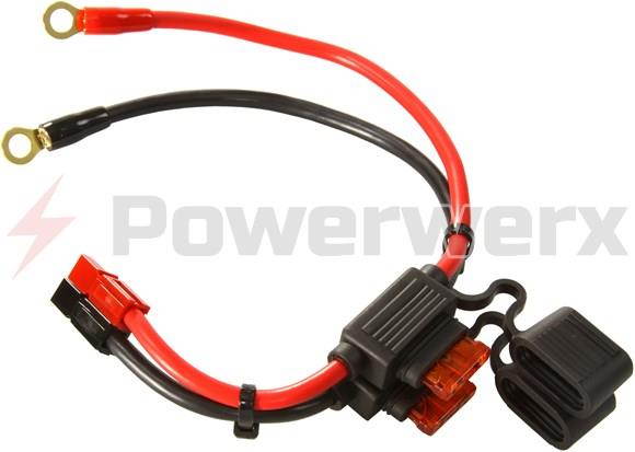 Powerwerx RGH-10 ATC Style Fuse Holder 10 GA with Ring Terminals and Powerpole Connectors