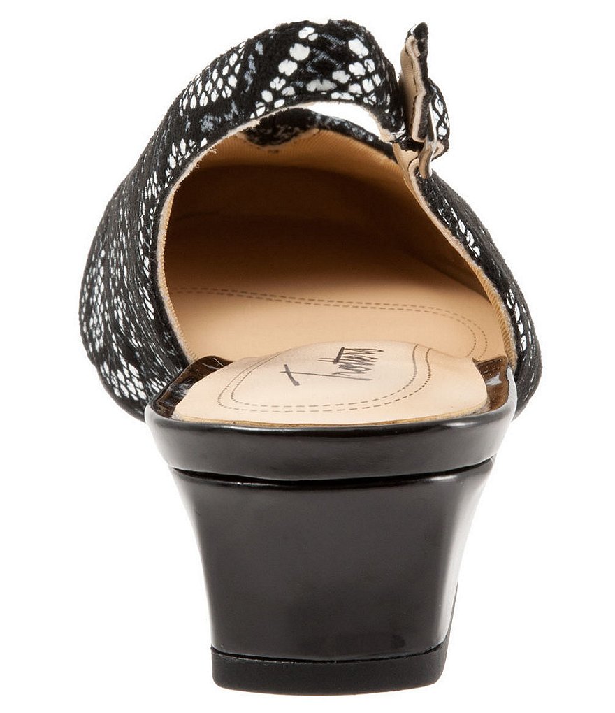 Trotters Dea Python-Printed Leather Sling Pumps