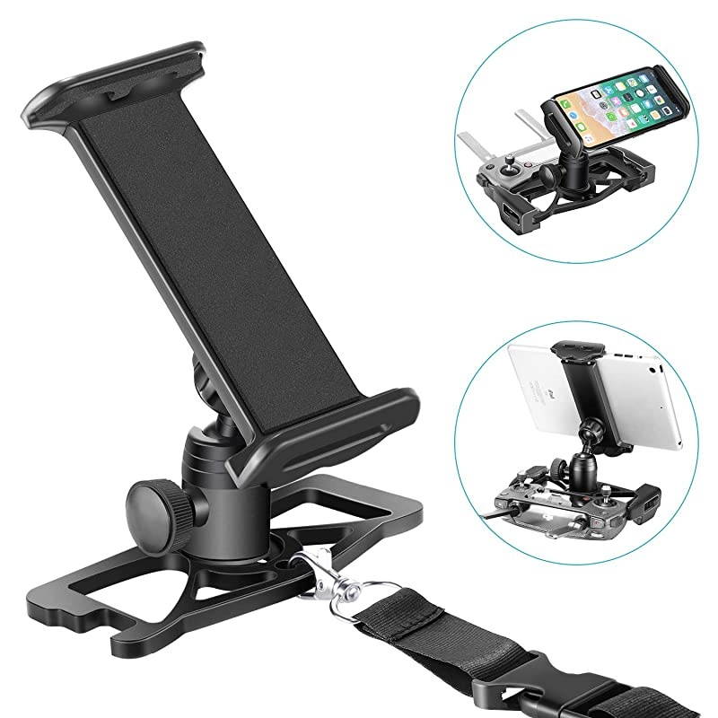 for DJI Mavic Pro 412 Inches Tablet and Mobile Phone Holder Remote Controller Extender Mount for Clip Smartphone iPad Tablet 360Degree Rotating Black
