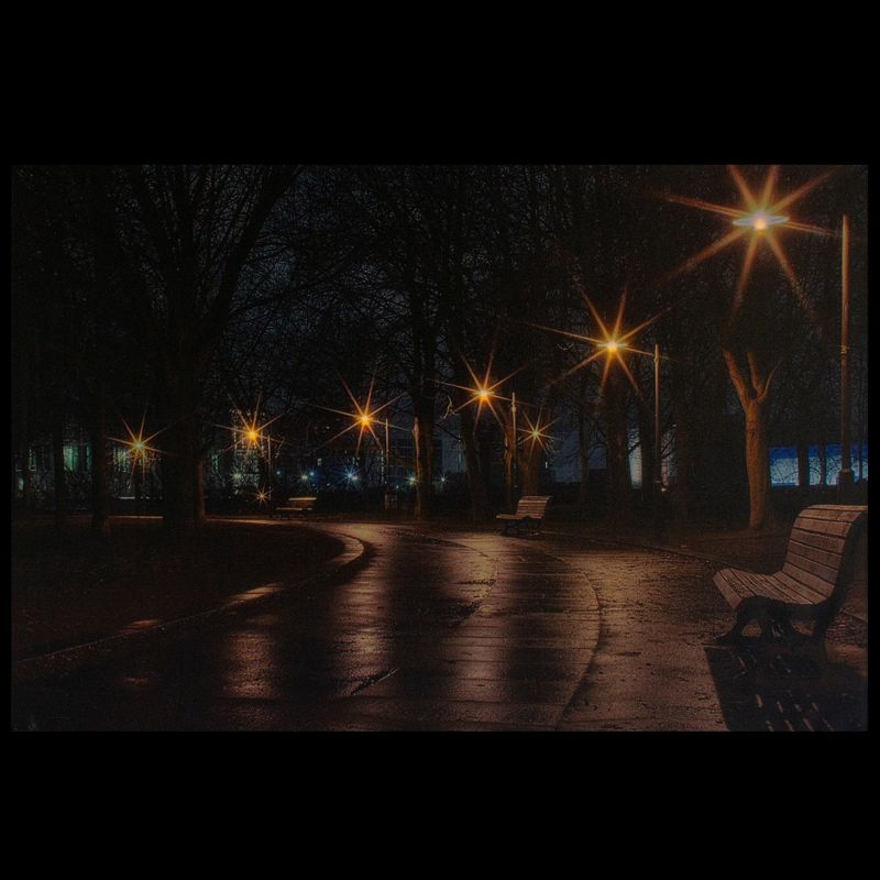 Northlight LED Lighted Nighttime City Park Scene Canvas Wall Art 23.75"