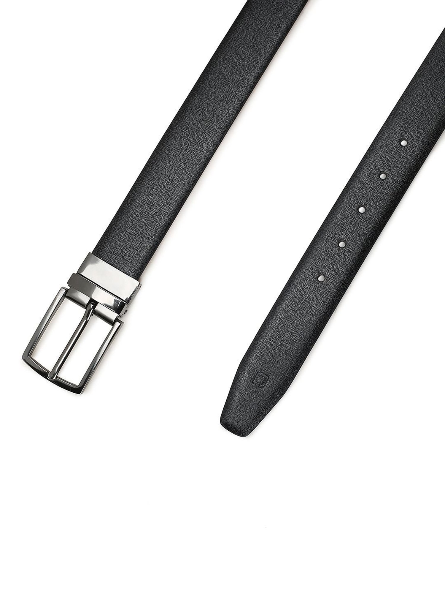 Crusset Black Leather Formal Belt for Men