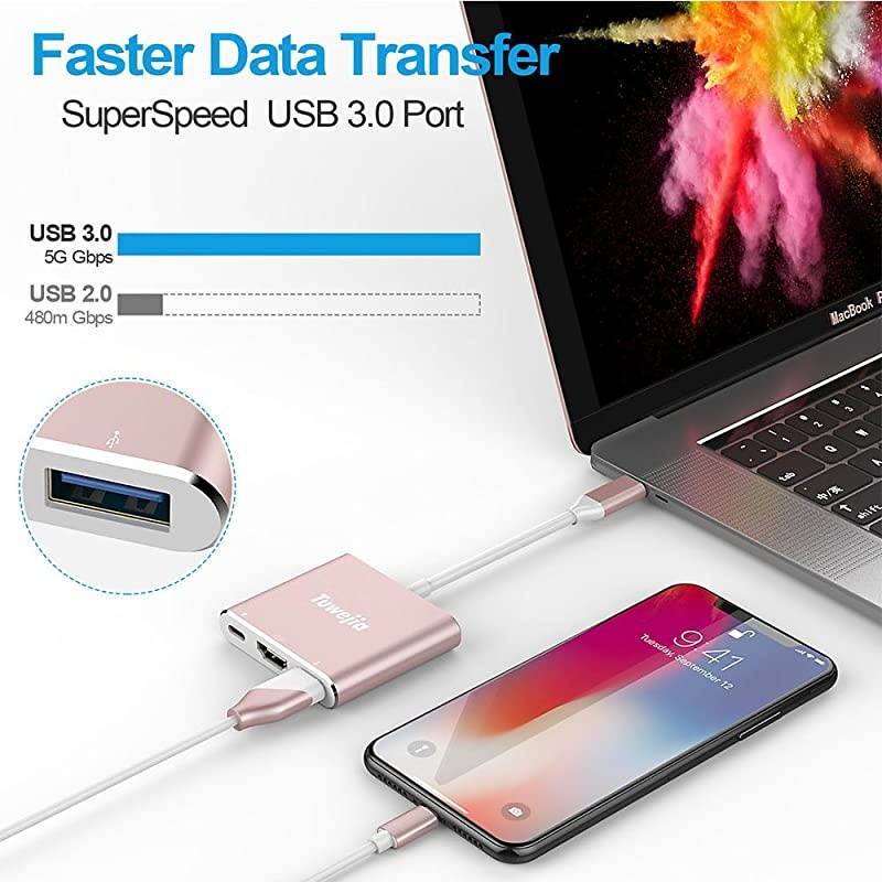 USB 31TypeC to HDMI Adapter  4K+USB 30+USBC Converter Cable Charging Port Adapter Cable with Large Projection for MacBookChromebook PixelDell XPS13Yoga 900Lumia 950Xl