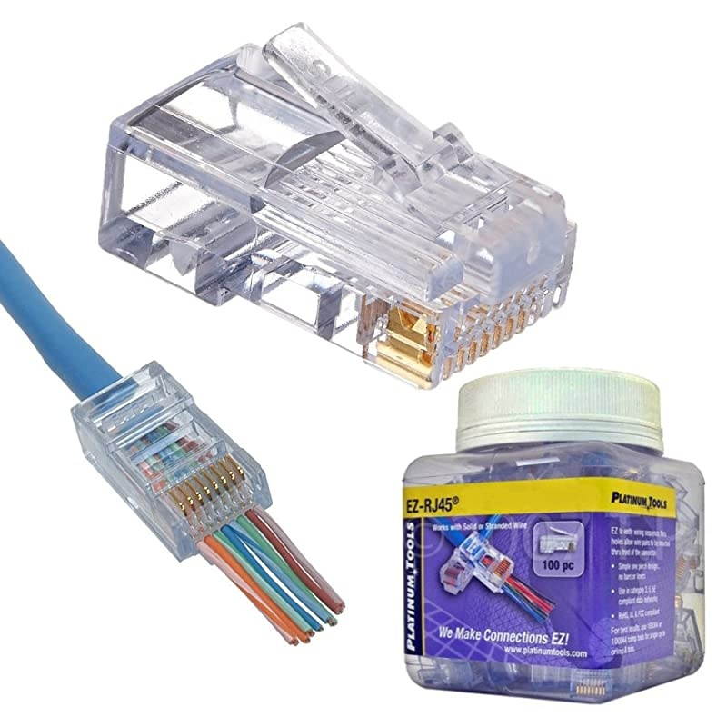 202003J EZ-RJ45 CAT5E Connector, 100-Pack (2)