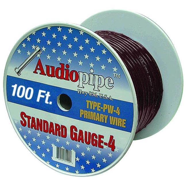 Audiopipe 100' 4 Gauge Black Power Wire