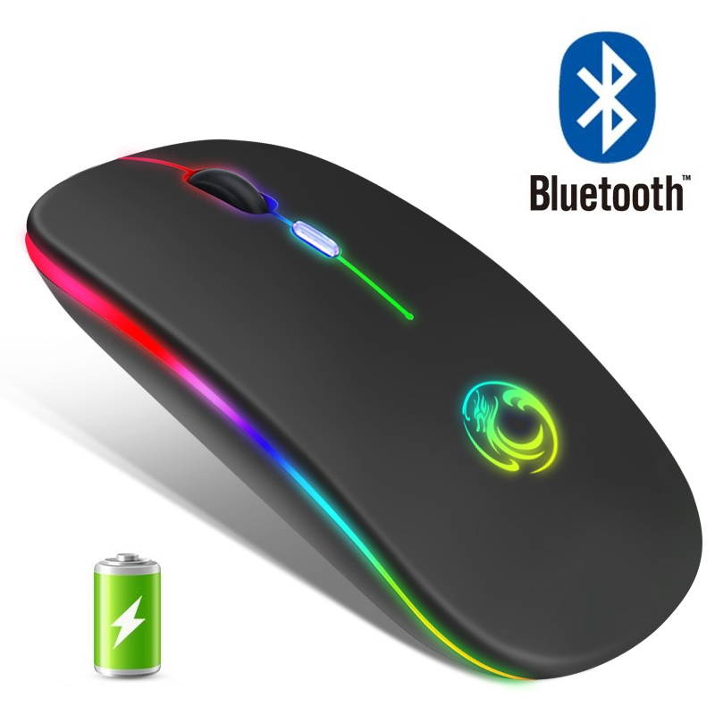 Wireless Mouse RGB Bluetooth Computer Mouse Gaming Silent Rechargeable Ergonomic Mause With LED Backlit USB Mice For PC Laptop