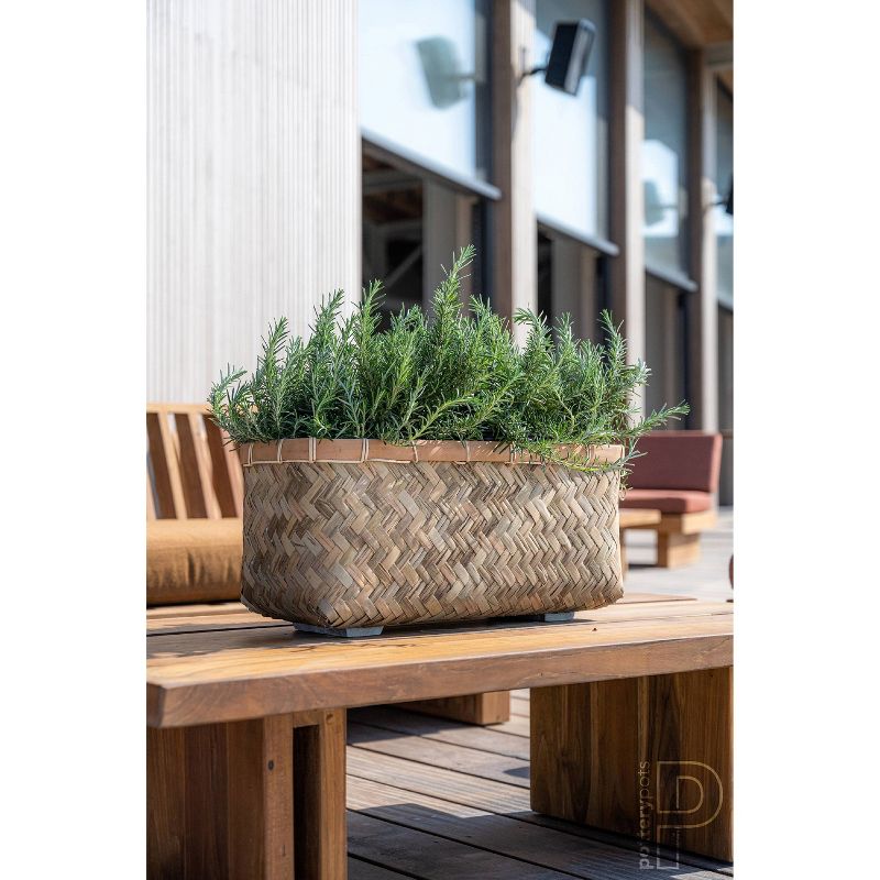 Extra Small Nouri Bamboo Indoor/Outdoor Rectangular Planter Brown - Pottery Pots