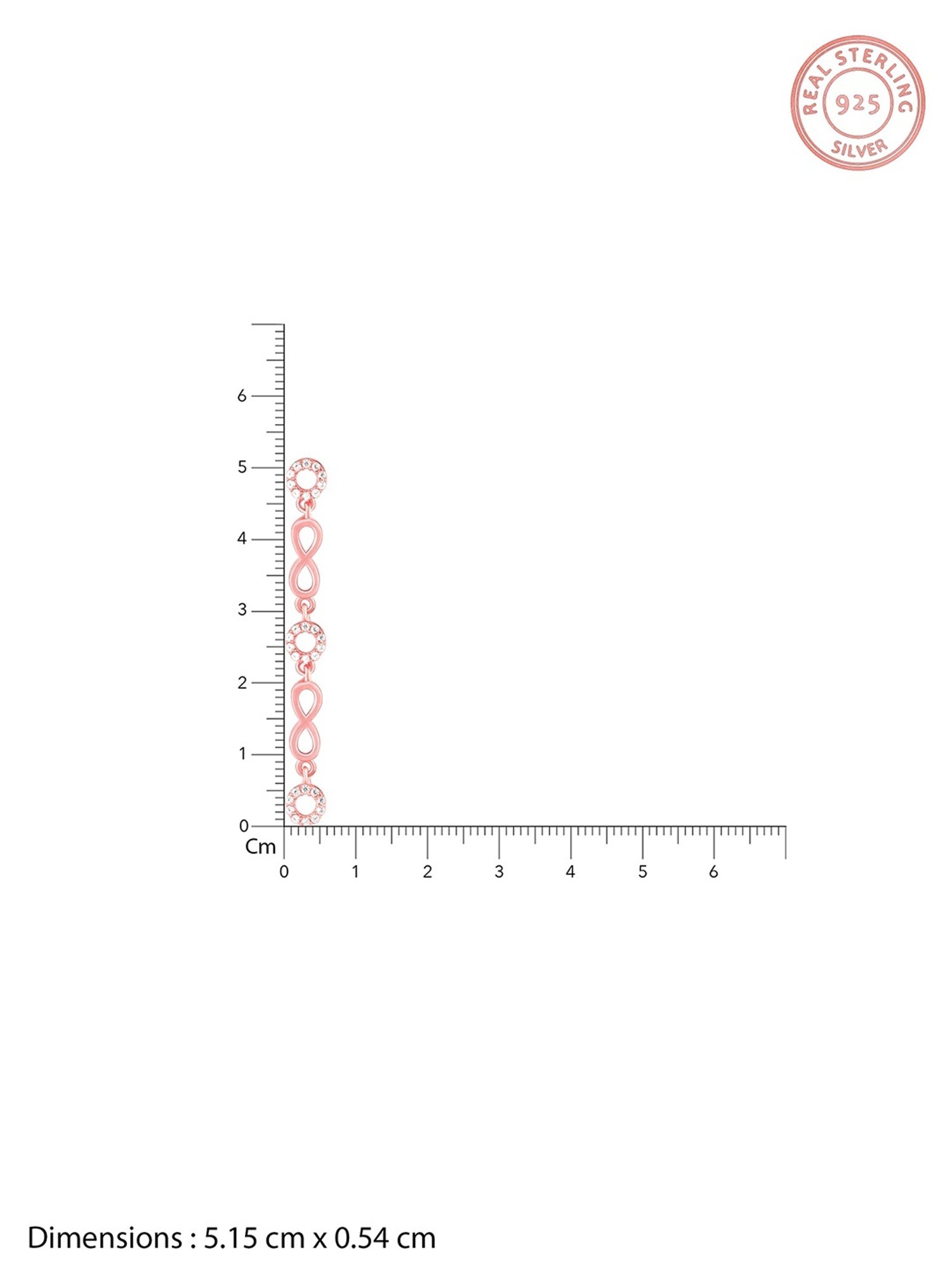 GIVA 92.5 Sterling Silver Rose Gold Infinite Connections Dangler Earrings