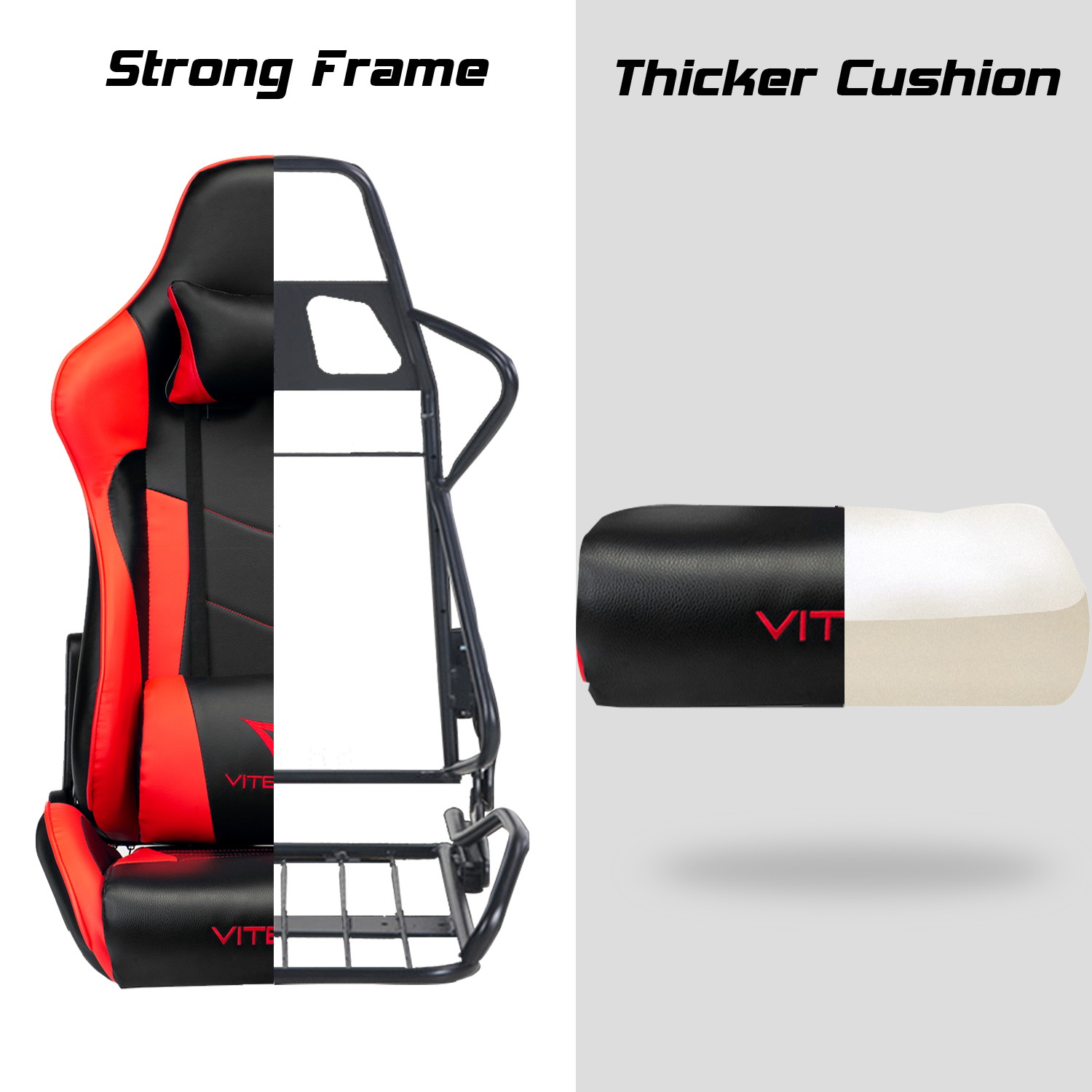 Vitesse Gaming Office Chair with Carbon Fiber Design, High Back Racing Style Seat, Swivel, Lumbar Support and Headrest(Red)