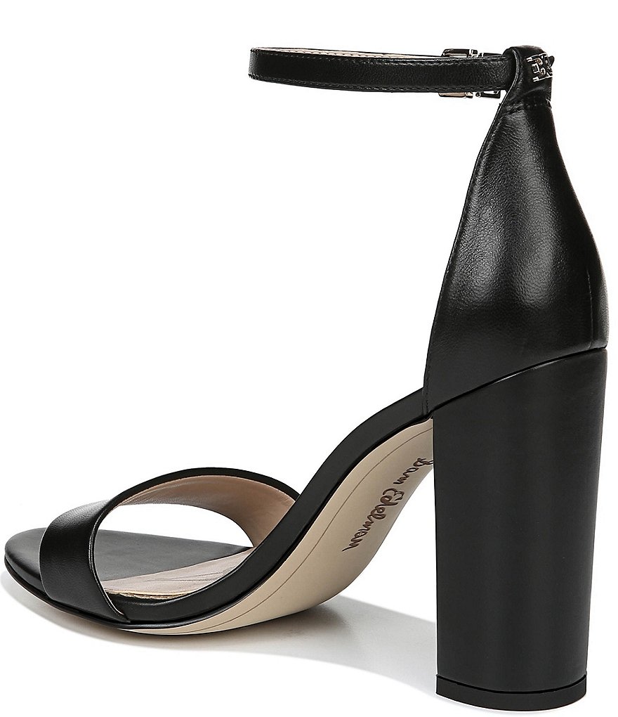 Sam Edelman Yaro Leather Ankle Strap Block Heel Dress Sandals
