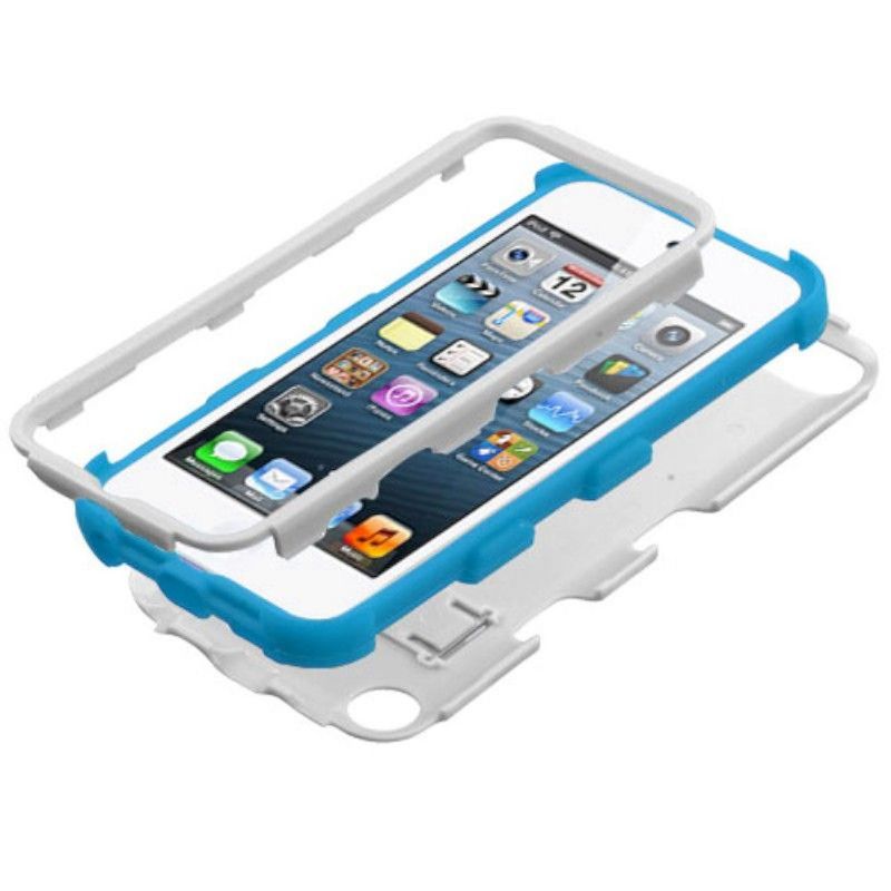 MYBAT For Apple iPod Touch 5th Gen/6th Gen White Blue Hard Hybrid Case Cover w/stand