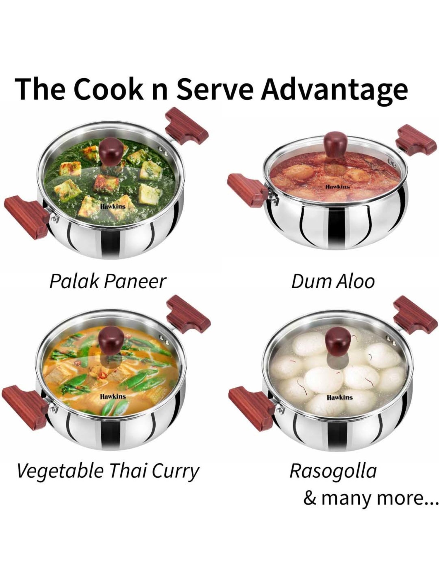 Hawkins Silver & Transparent Stainless Steel 19 cm Gas Compatible Handi With Lid (2 L) - Set of 1