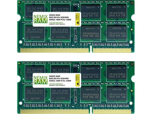 16GB (2x8GB) DDR3 1600 (PC3 12800) SODIMM Laptop Memory RAM
