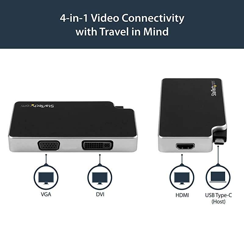 com USB C Multiport Adapter UHD 4K USB C to VGA DVI HDMI USB C Adapter USBC VGA Multiport Adapter CDPVGDVHDB