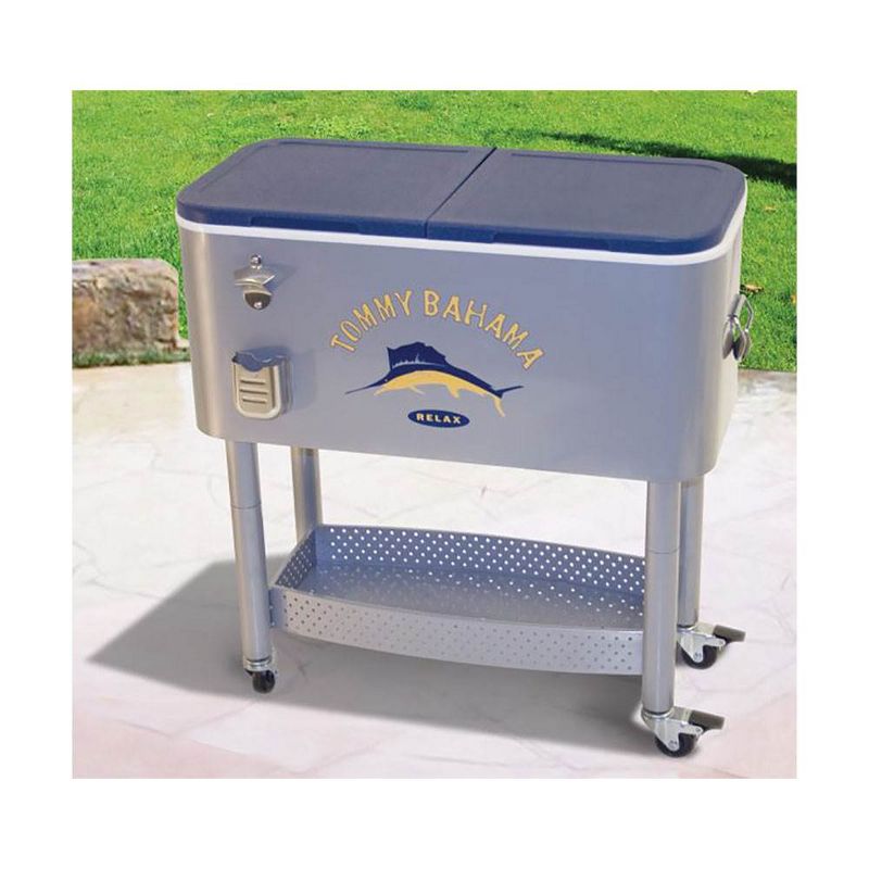 Tommy Bahama The Entertainer 77 Qt Rolling Portable Patio Party Cooler (2 Pack)
