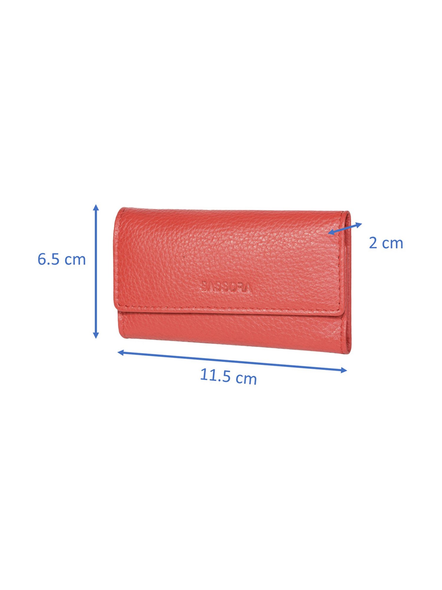 SASSORA Florid Red Leather Small Key Case