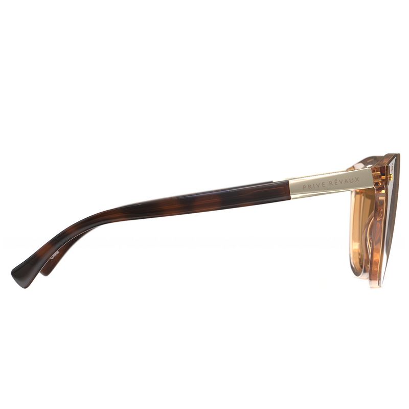 Priv'e Revaux The Casablanca  Unisex Round Polarized Sunglasses Chestnut Brown 143mm