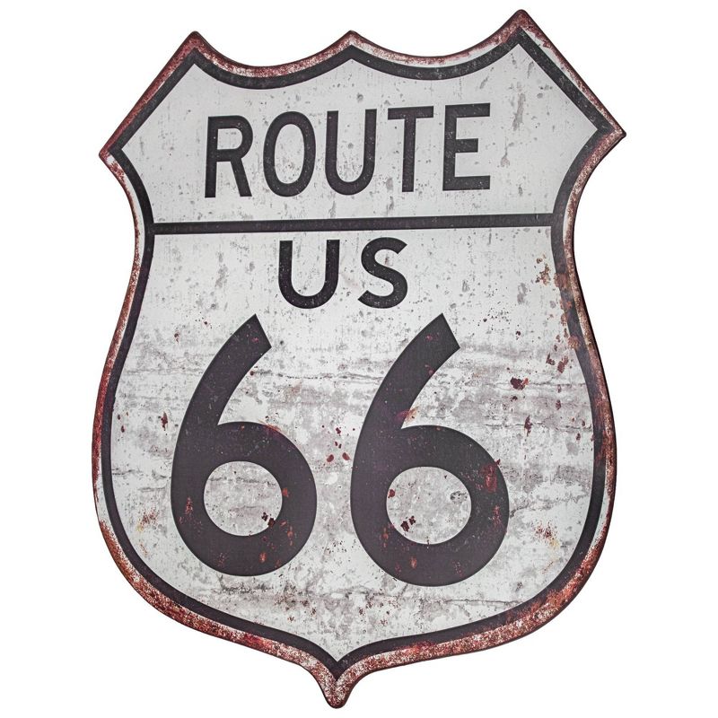 Route 66 Metal Sign Gray/Black - Crystal Art Gallery