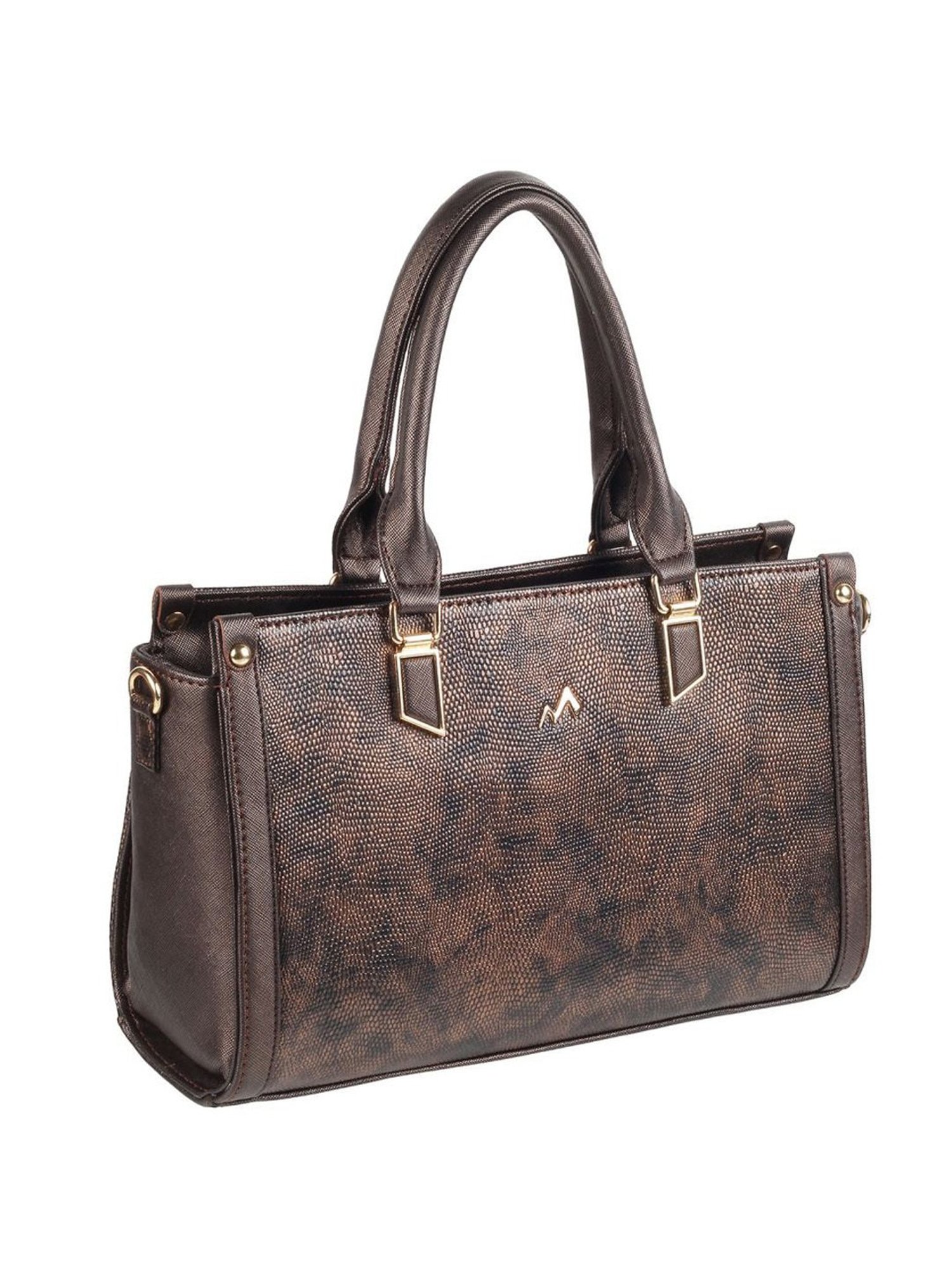 Metro Bronze Synthetic Textured Handbag