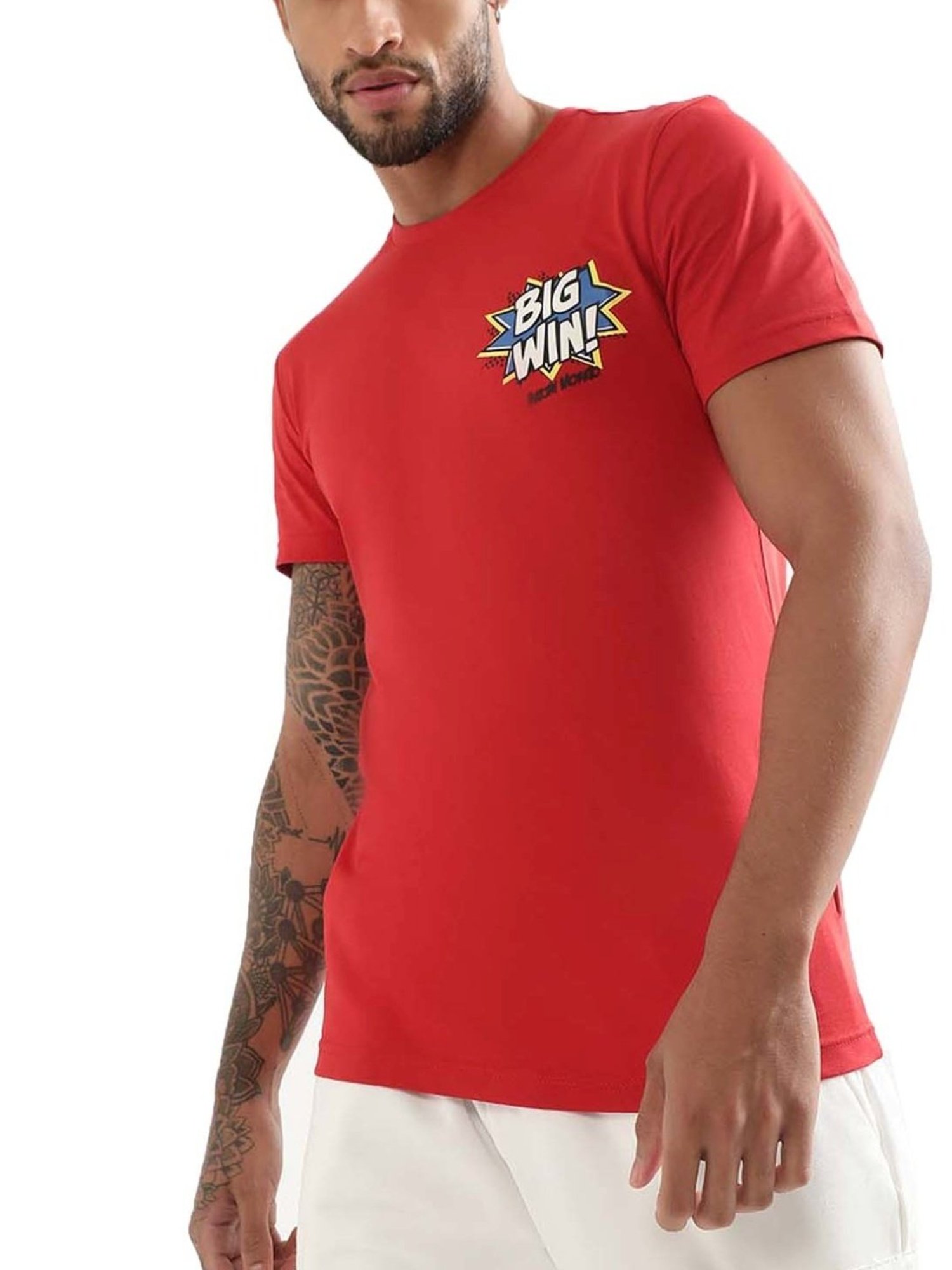 Antony Morato Red Cotton Slim Fit T-Shirt