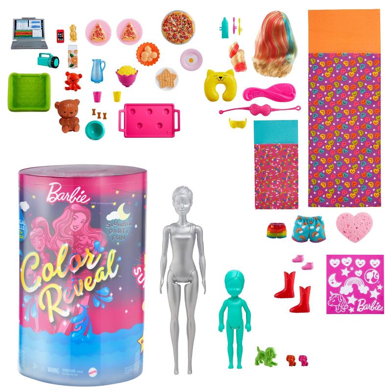 Barbie Color Reveal Slumber Fun Party Doll