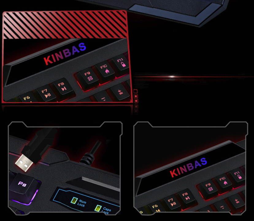 CORN VP-X9  19 Non-Conflicting Keys, Ergonomic Design, Mechanical Feeling  Cool Exterior Breathing Backlit Waterproof USB Wired Silent Typing Keyboard For Office And Game - Black