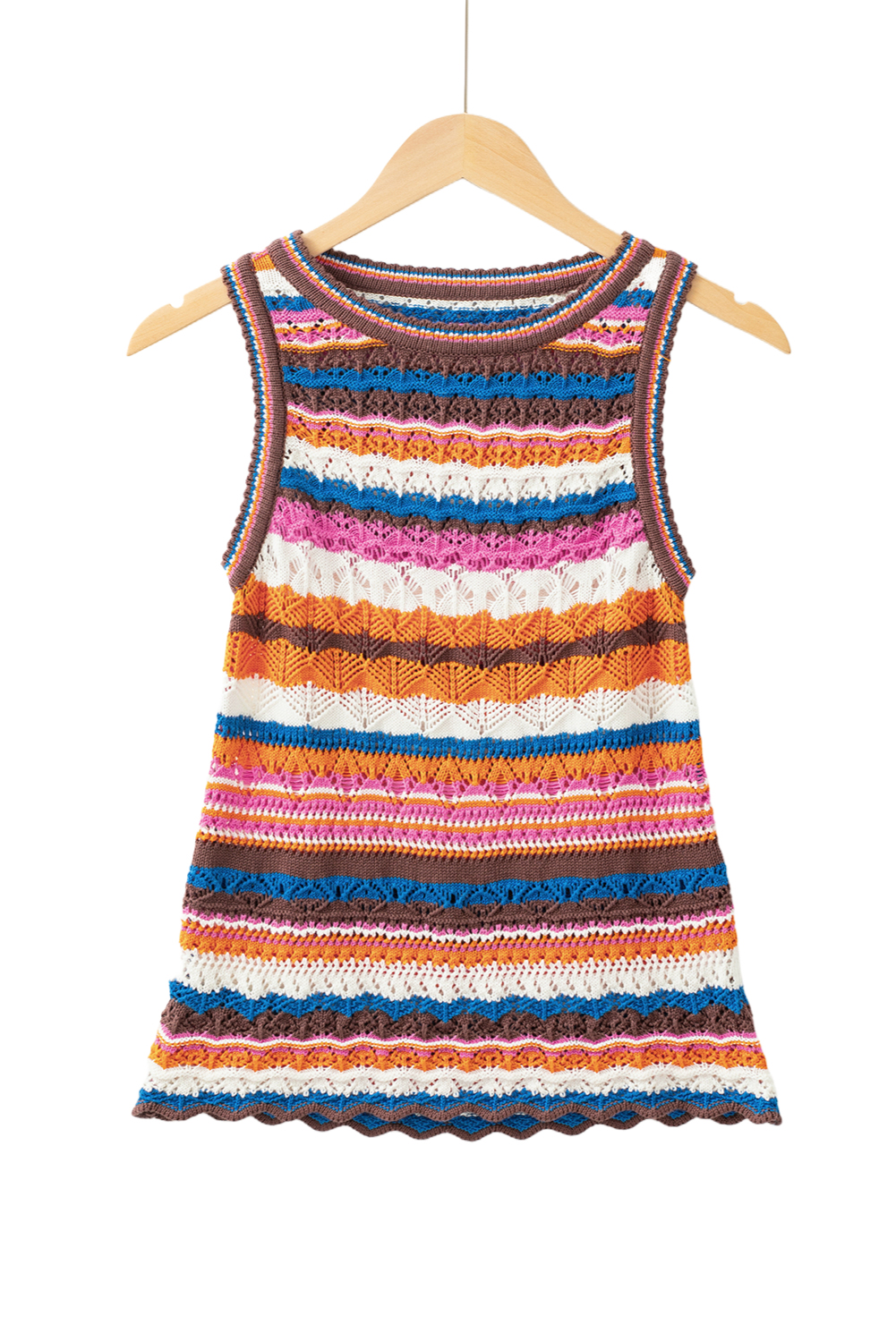 Light Blue Checkered Color Block Crew Neck Short Sleeve Sweater