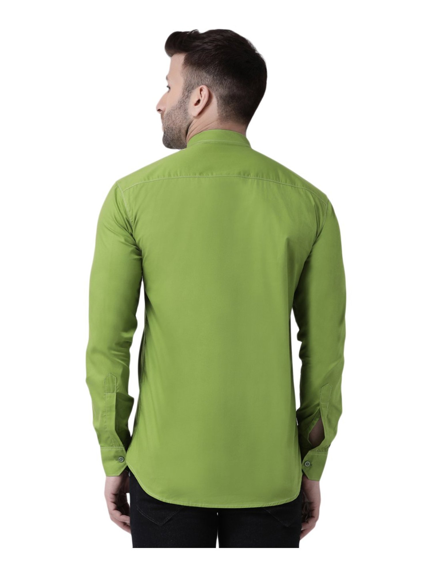 Hang Up Green Cotton Slim Fit Shirt