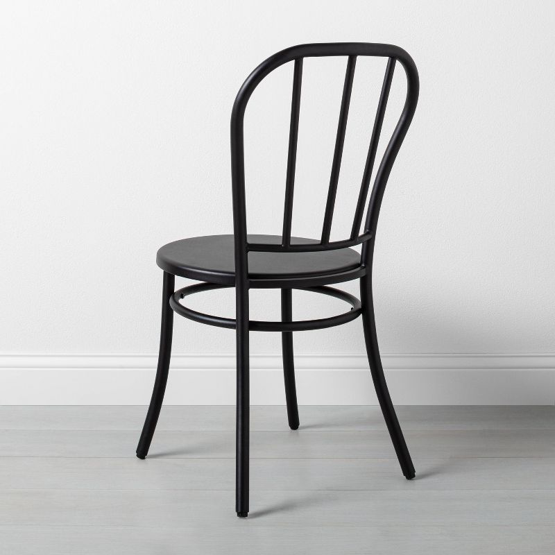 2pk Indoor/Outdoor Steel Bistro Dining Chair Set Black - Hearth & Hand™ with Magnolia