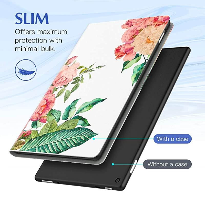 Case Fits AllNew  Fire HD 10 Tablet Case 7th and 9th Generations 2017 and 2019 Releases Lightweight Stand Cover with Auto WakeSleep Blooming Bouquet