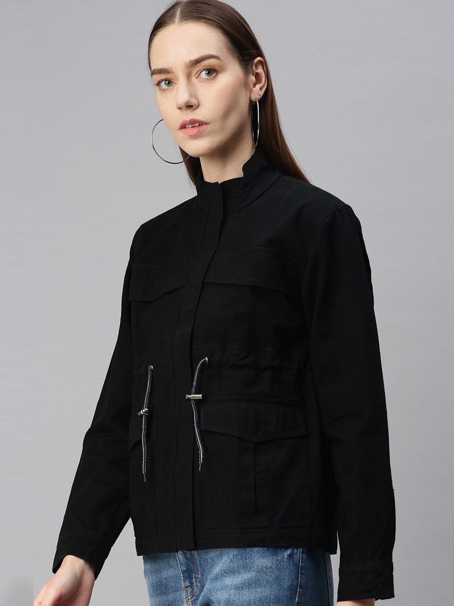VOXATI Black Regular Fit Jacket
