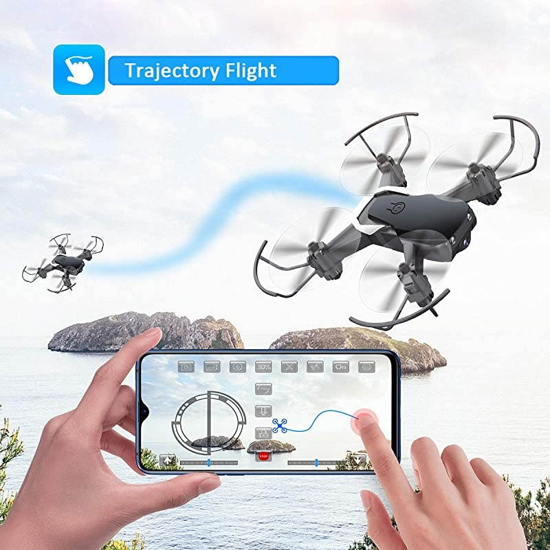 Mini Drone with 720P Camera for Kids and Adults,  E61HW WiFi FPV Quadcopter with 720P HD Camera Selfie Pocket Nano Drone for Beginner - Auto Hover Mode, One Key Take Off/Landing, APP Control
