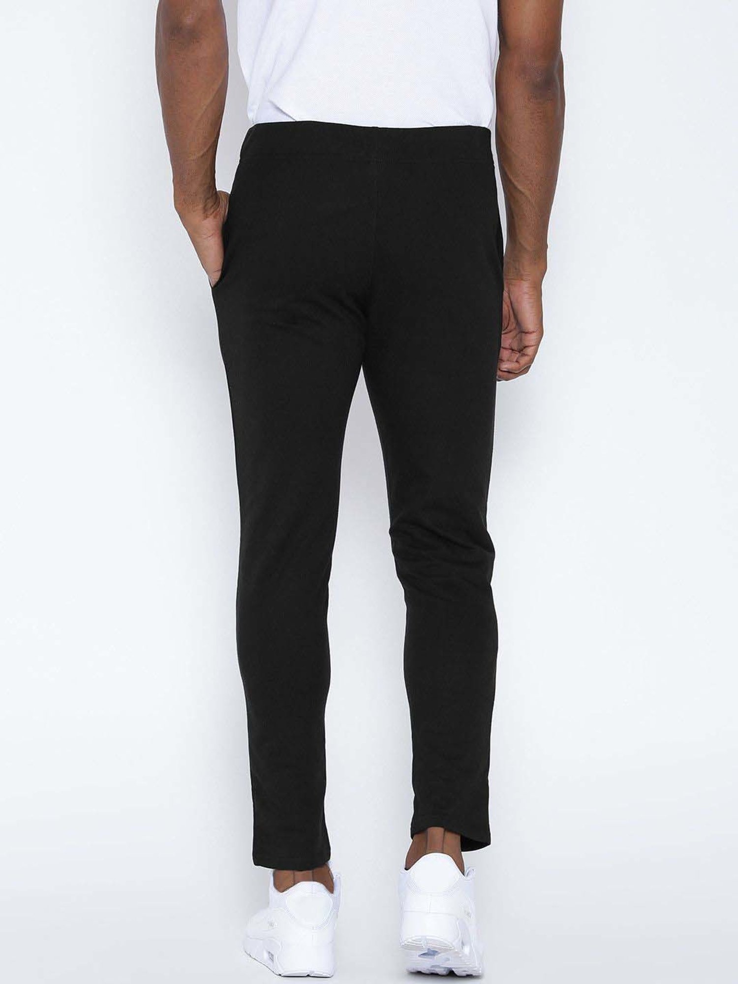 Hubberholme Black Slim Fit Printed Trackpants