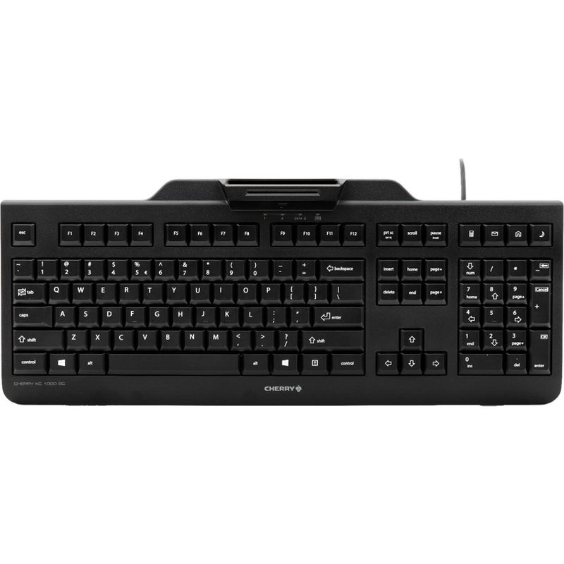CHERRY KC 1000 SC Security Keyboard - Cable Connectivity - USB Interface - 104 Key - English (US) - Black