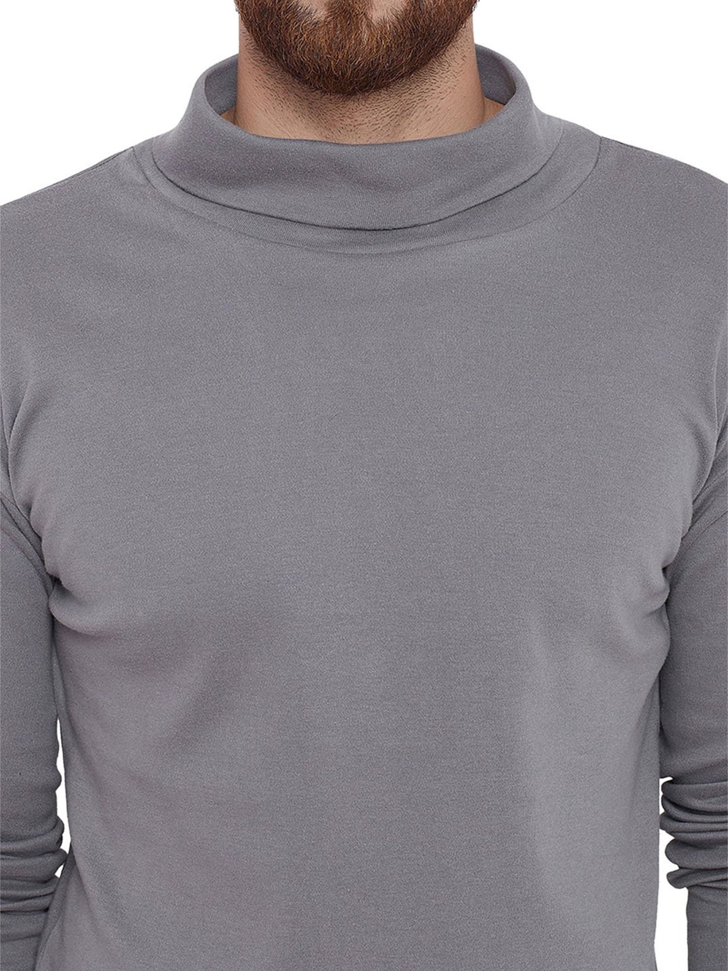 Hypernation Grey High Neck T-Shirt