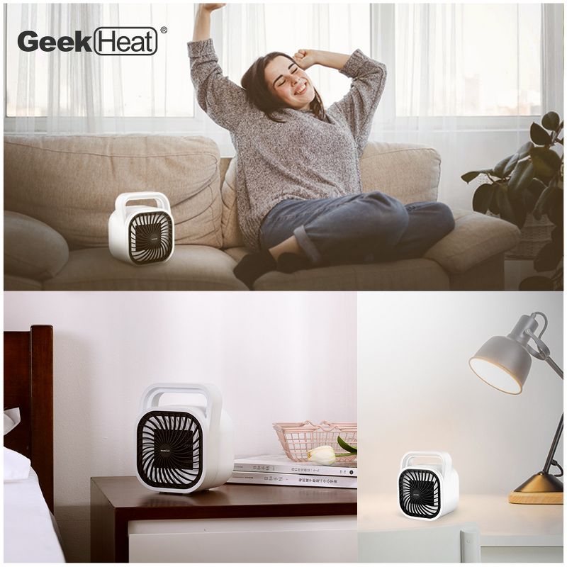 Geek Heat HA31-05E 500 Watt Min Personal Portable Ceramic Fan Space Heater (2 Pack)