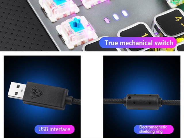 AULA F2088/F2058 Mechanical Gaming Keyboard Detachable wrist rest Multimedia Knob, 104 Keys Anti-ghosting Marco Programming metal panel LED Backlit keyboard for PC Gamer (Punk keycap)