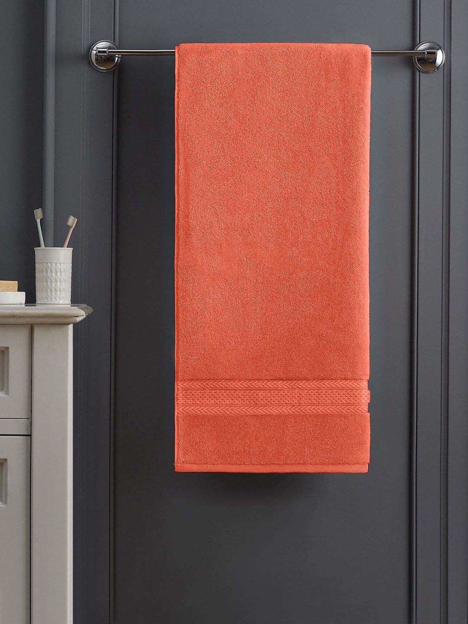 Raymond Home Fresh Orange 340 GSM Cotton Bath Towel