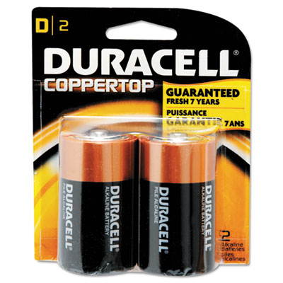Duracell MN1300B2Z CopperTop Alkaline Batteries with Duralock Power Preserve Technology, D, 2-Pack