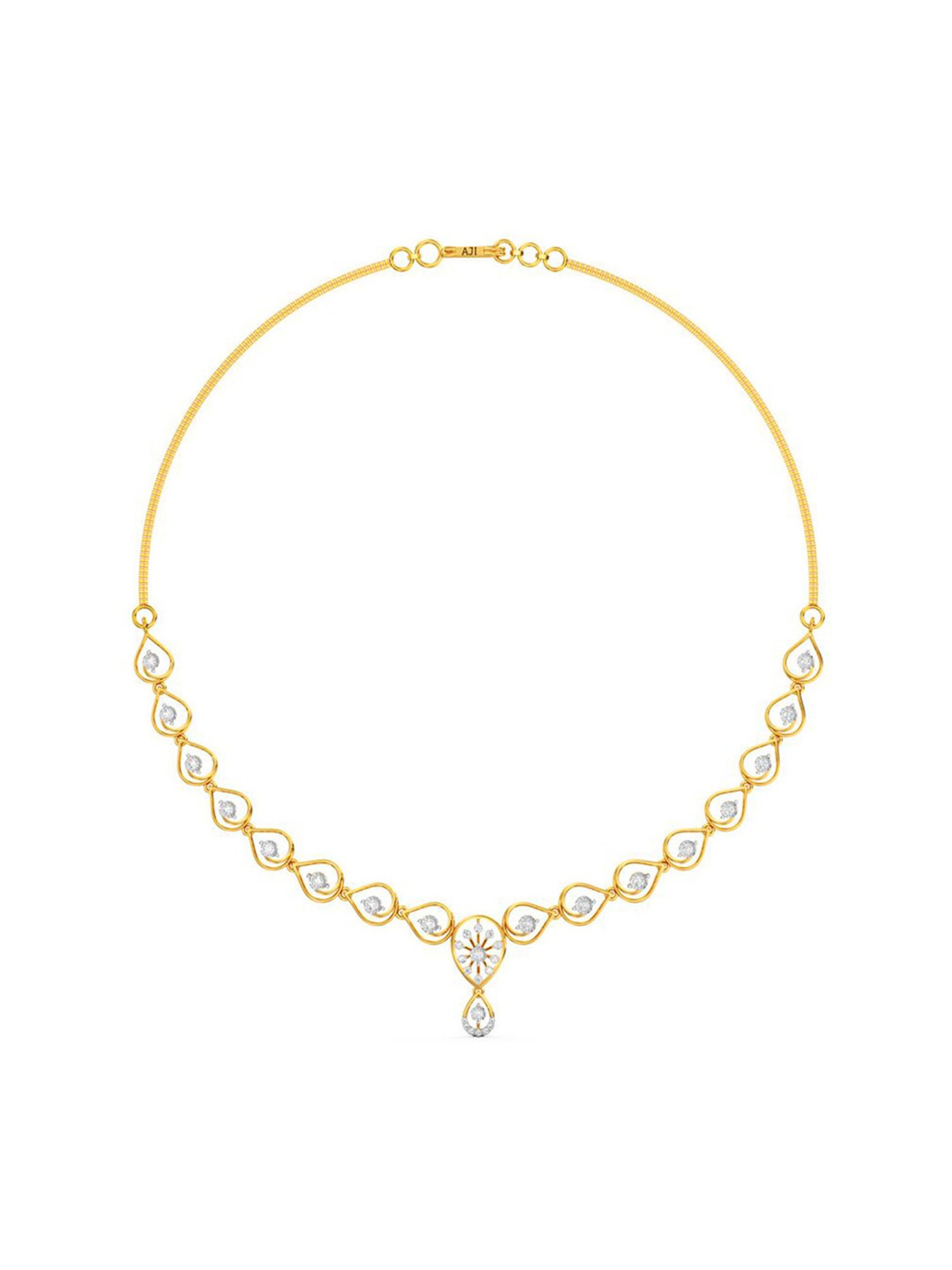 Mia by Tanishq 14 Karat Yellow Gold Two to Tango Diamond Necklace