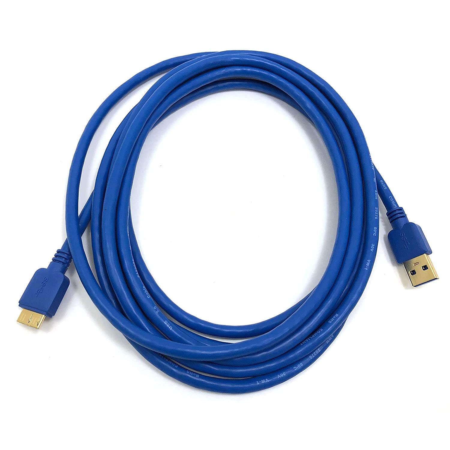 Micro Connectors E07-310AMB-BL 10 Feet Superspeed USB 3.0 Cable Type A to Micro B