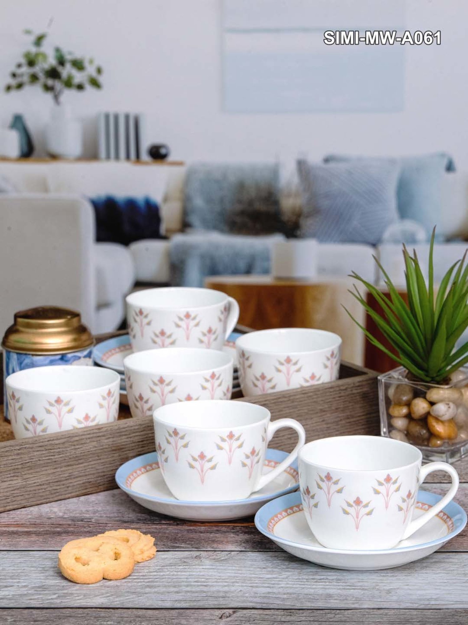 SONAKI White Bone China Tea Coffee Cup - Set of 12