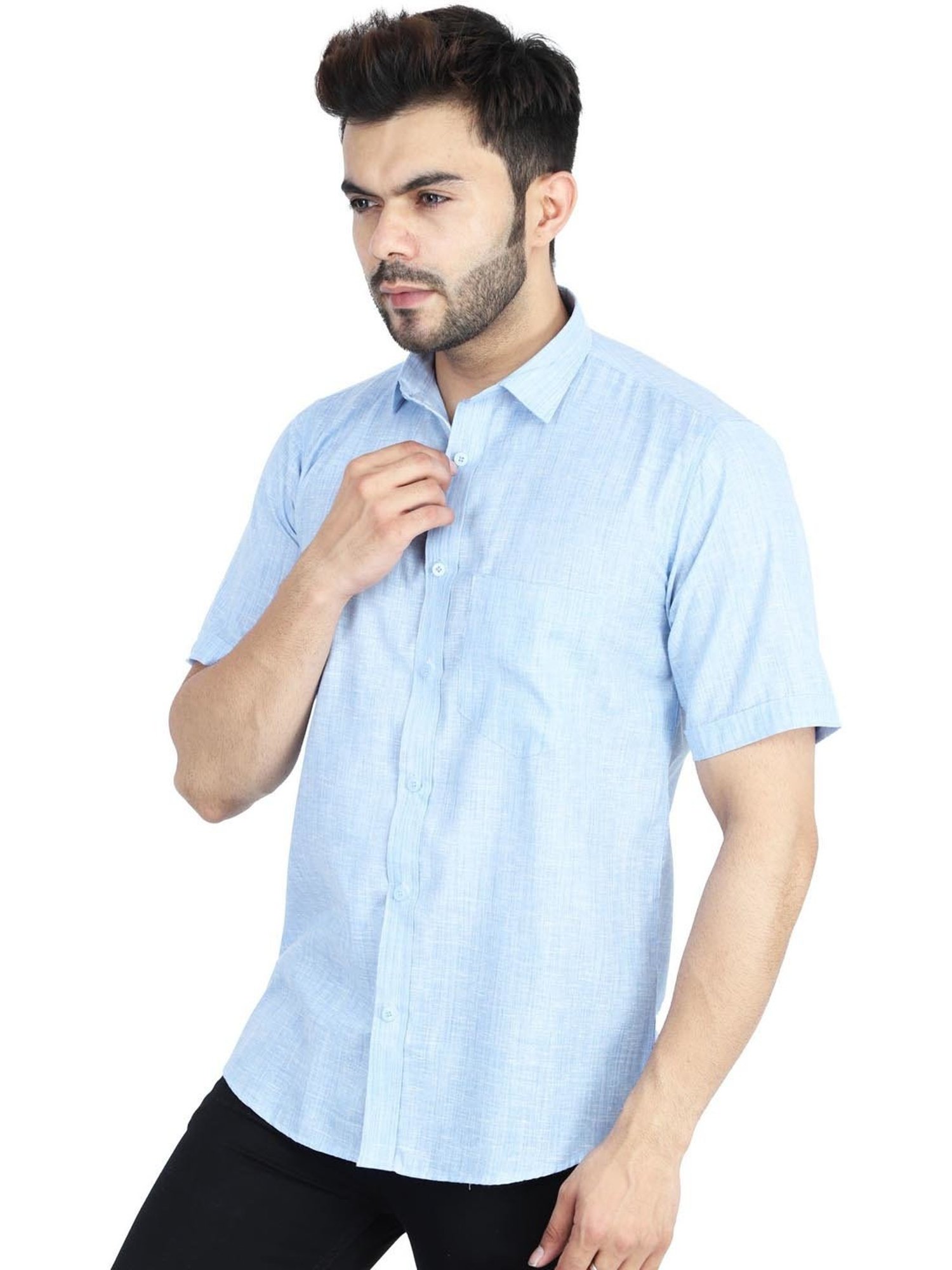 TAHVO Multi Cotton Slim Fit Shirt Pack of 2