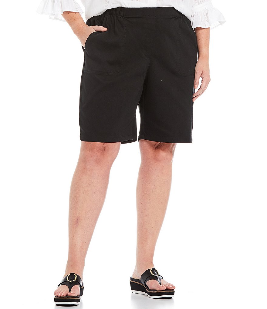 Allison Daley Plus Size Twill Pull-On Shorts