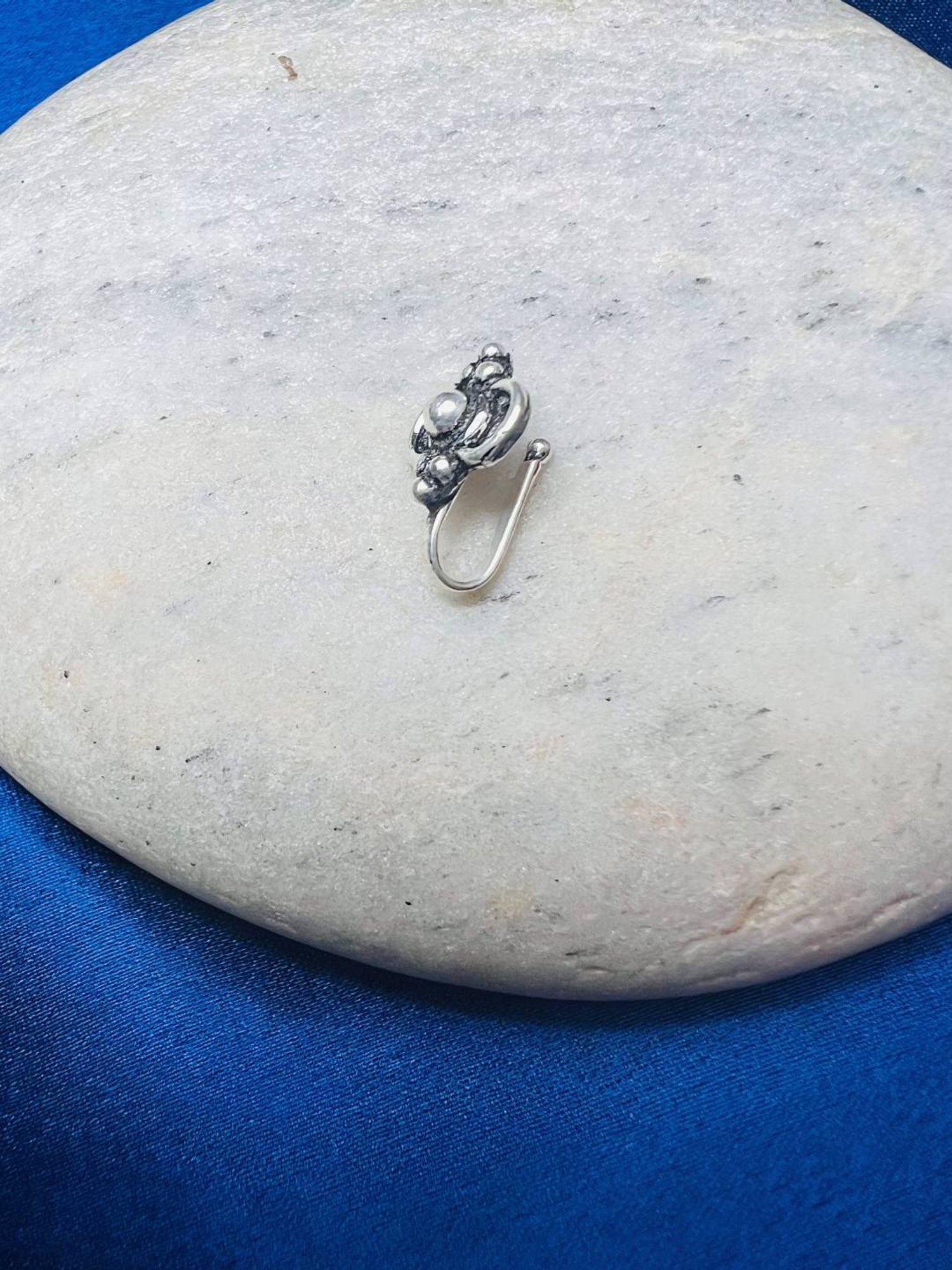 Arte Jewels 92.5 Silver handcrafted Nosepin for Women & Girls