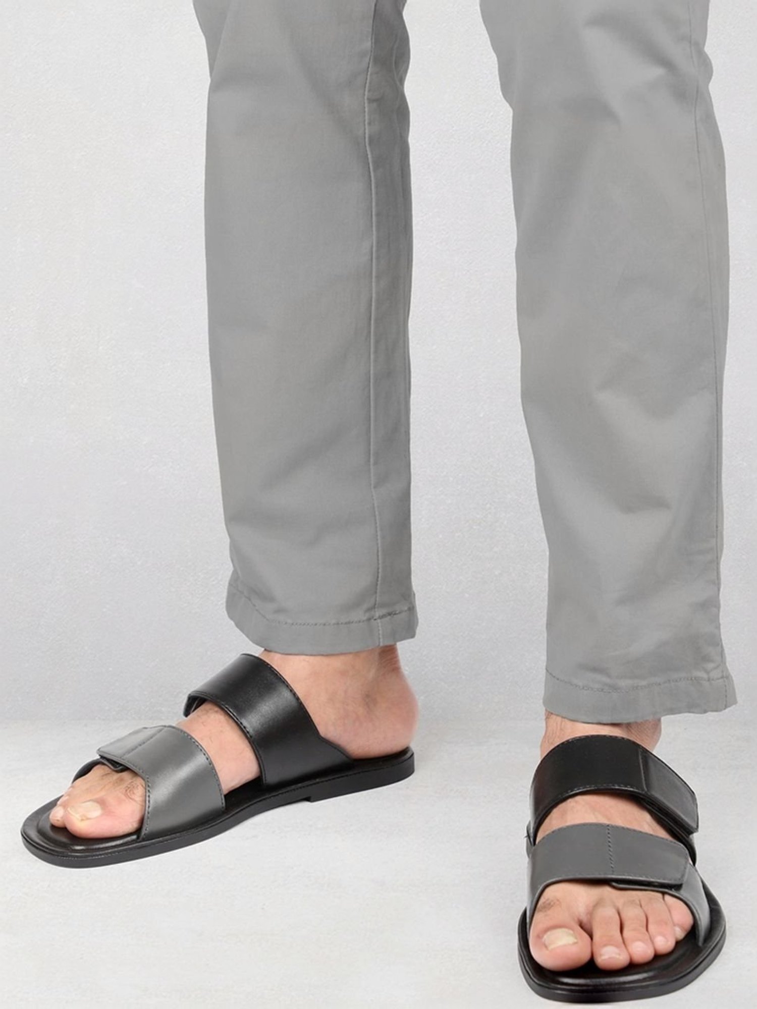 Privo by Inc.5 Men's Black & Grey Casual Sandals